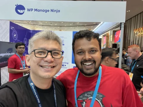 Julian Song with Shahjahan Jewel Founder & CEO of WPManageNinja @ WordCamp Asia